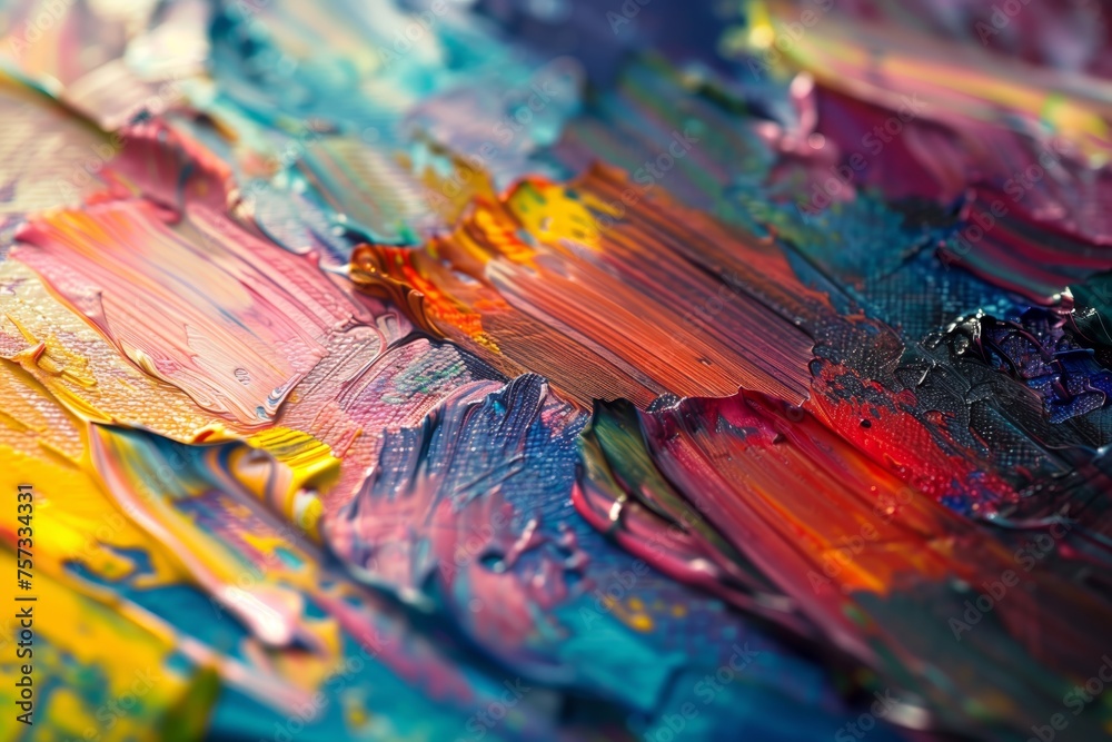 Vibrant Oil Paint Texture with Rainbows of Color