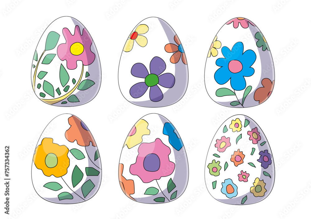 easter egg design colorful and pattern on white background illustration  vector

