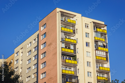Block of flats called Wielka Plyta - panelak in Goclaw area, subdistrict of Praga-Poludnie, Warsaw city, Poland