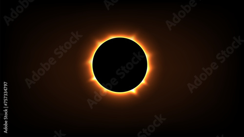 Solar Eclipse Illustration.Total solar eclipse vector illustration