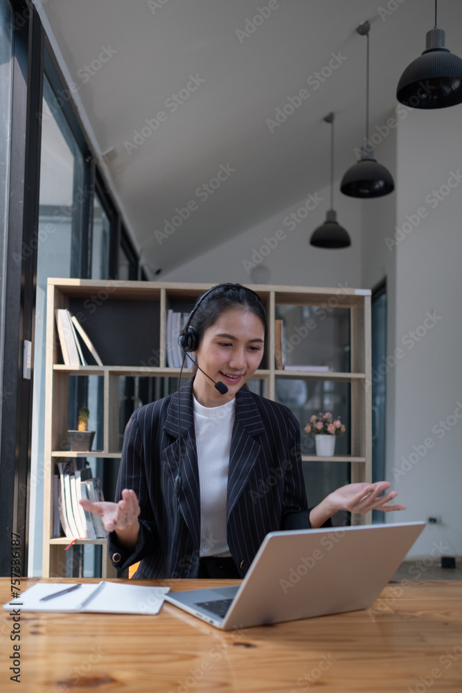 man woman office clothes and headset, smiling and talking with clients in call center, Smilling call center emplyee, smiling call center operator doing his job with a headset man woman office clothes and headset, smiling and talking with clients in call center, Smilling call center emplyee, smiling call center operator doing his job with a headset