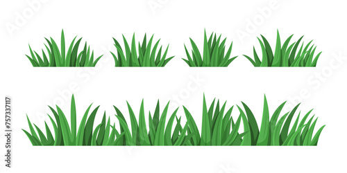 Set of Green Grass Tufts photo