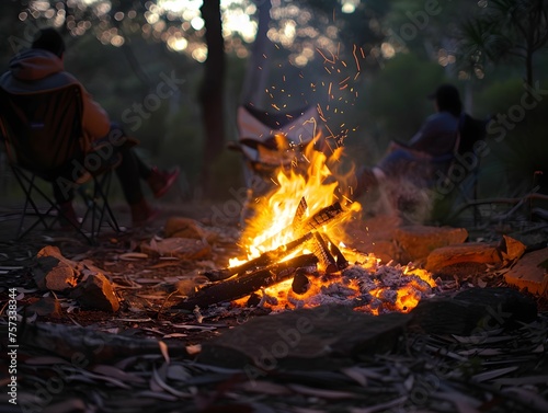 Campfire under the stars
