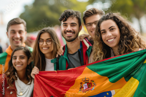 portugese soccer fans with flag