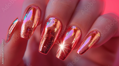 sparkling holographic nail art