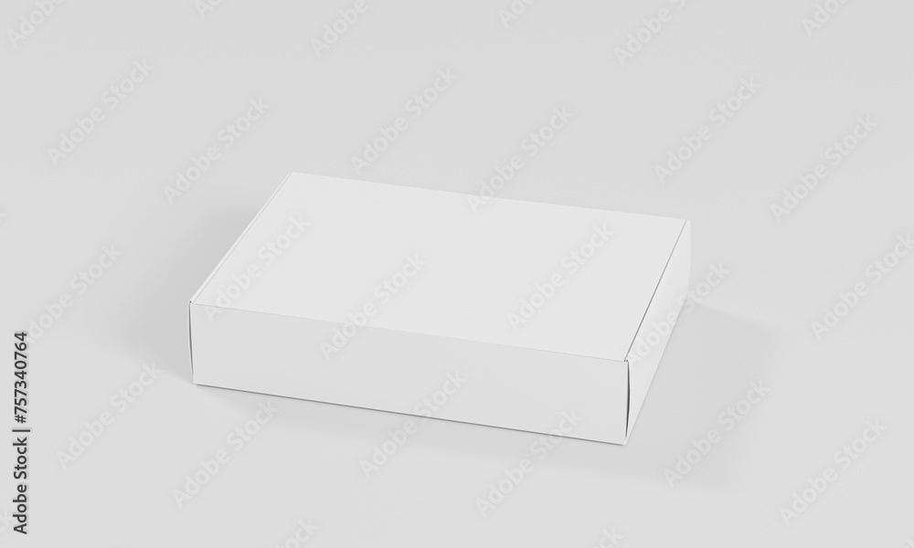 White blank cardboard packaging boxes mockup. horizontal pasteboard box isolated on white background with original shadow, template ready for your design. 3d render White blank cardboard packaging boxes mockup. horizontal pasteboard box isolated on white background with original shadow, template ready for your design. 3d render