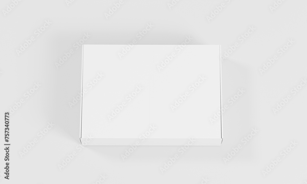 White blank cardboard packaging boxes mockup. top view horizontal pasteboard box isolated on white background with original shadow, template ready for your design. 3d render White blank cardboard packaging boxes mockup. top view horizontal pasteboard box isolated on white background with original shadow, template ready for your design. 3d render