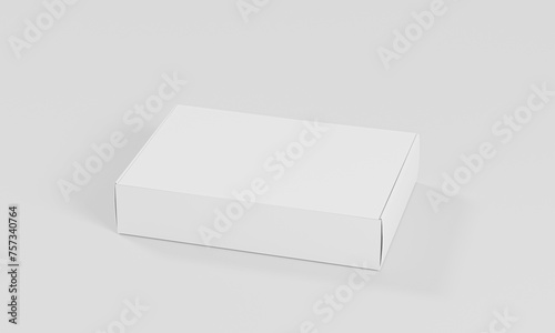 White blank cardboard packaging boxes mockup. horizontal pasteboard box isolated on white background with original shadow, template ready for your design. 3d render © Kakabe