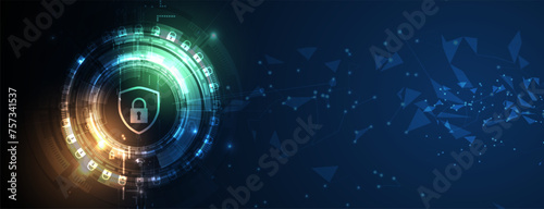 Cyber security and information or network protection. Future cyber technology web services for business and internet project