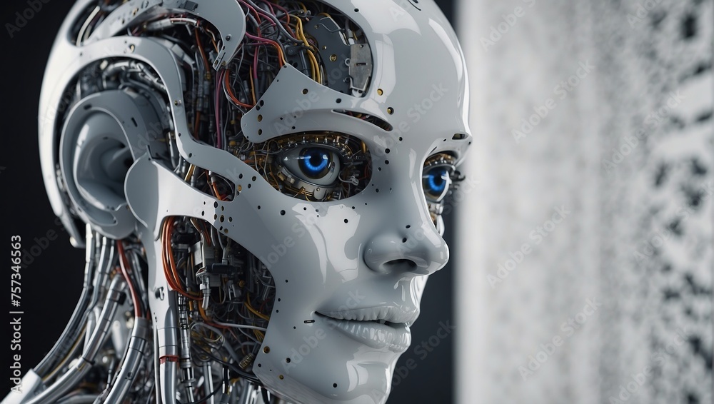 Robot, artificial intelligence in the form of a human robot. Generative AI. Artificial intelligence. Robot, artificial intelligence in the form of a human robot. Generative AI. Artificial intelligence.