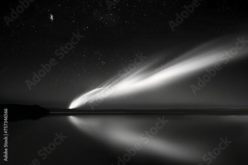 Majestic Night Sky Reflections Over Tranquil Waters Banner