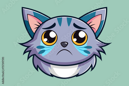 Sad cat vector illustration