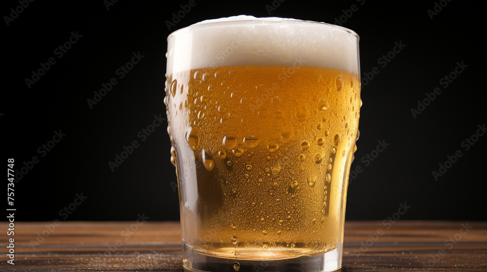 glass of beer on dark background created with Generative Ai glass of beer on dark background created with Generative Ai