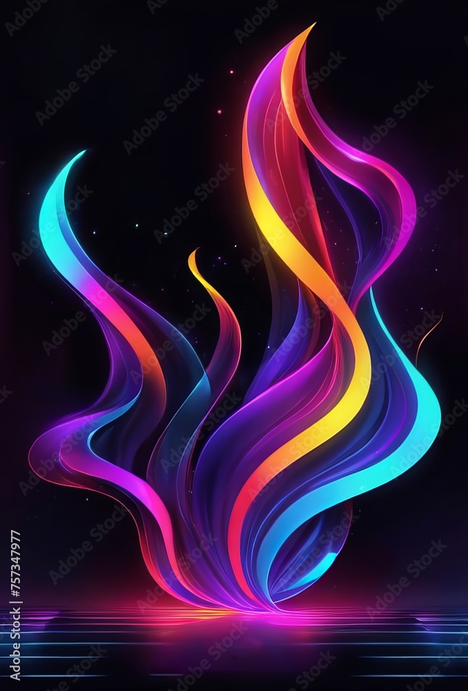 Design with abstract neon curtain illustration Design with abstract neon curtain illustration