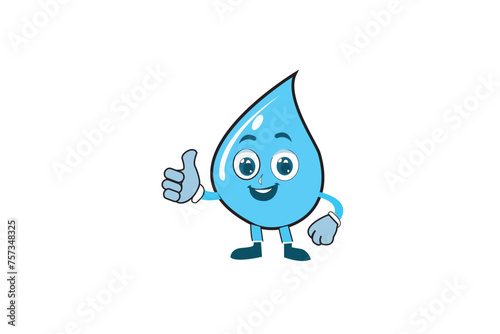 water vector ilustration by raising his hand, the background is green