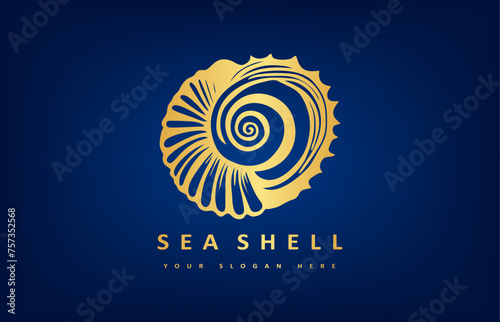 Seashell logo vector. Nature design.
