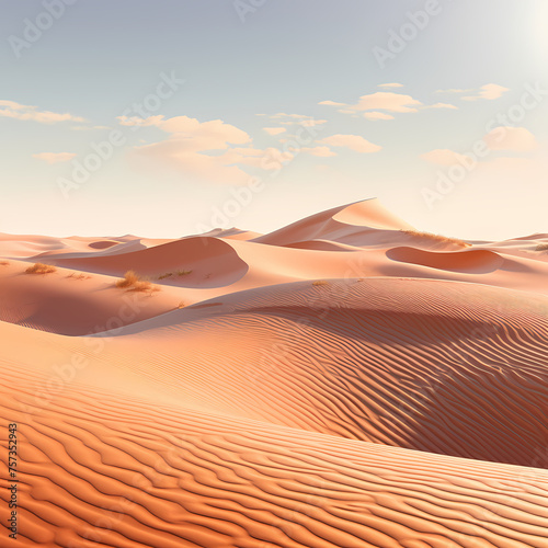 Sand dunes in a desert with ripples and textures. 