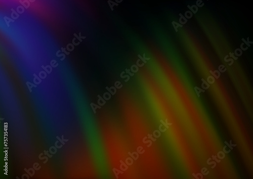 Dark Multicolor, Rainbow vector pattern with lines, ovals.