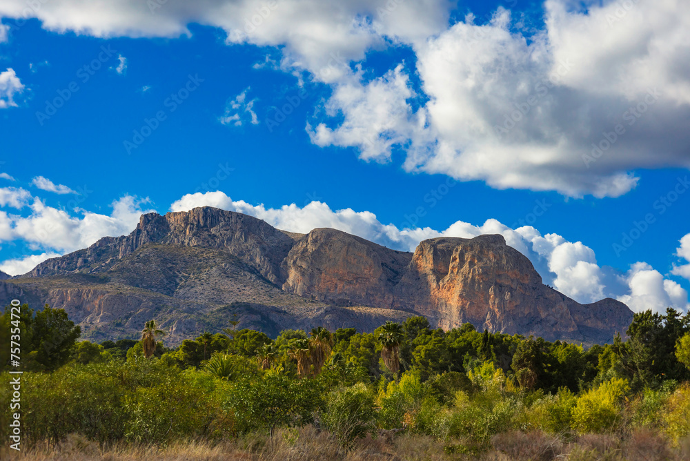 Mountainscape view of the beautiful spanish sierra of Puigcampana and El Ponotx. Mountain landscape in Spain in the province of Alicante - Benidorm Mountainscape view of the beautiful spanish sierra of Puigcampana and El Ponotx. Mountain landscape in Spain in the province of Alicante - Benidorm