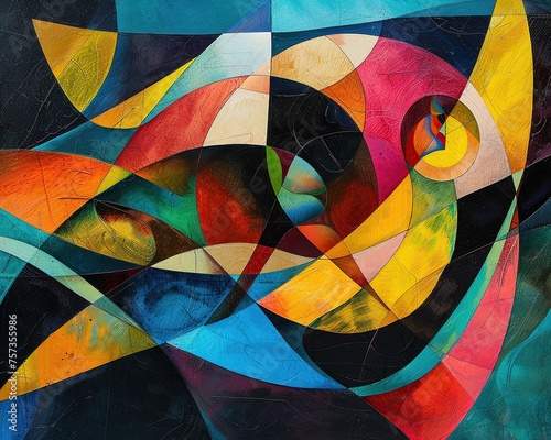 An abstract representation of fulfillment through vibrant colors and shapes