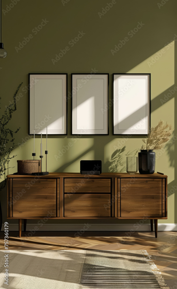 Furniture, modern and living room cabinet or dresser made of wood for apartment, hotel and home. Creative, interior and lifestyle mockup with texture for frame print, design and decoration ideas Furniture, modern and living room cabinet or dresser made of wood for apartment, hotel and home. Creative, interior and lifestyle mockup with texture for frame print, design and decoration ideas