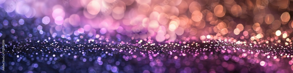 Vibrant purple and pink bokeh lights, abstract background. Glitter lights backdrop for Mother's Day, Woman's Day, Valentine's Day, Wedding, and Birthday celebration.