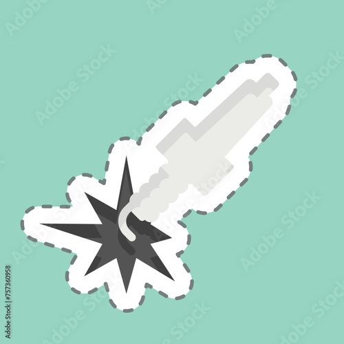 Sticker line cut Spark Plug. related to Car ,Automotive symbol. simple design editable. simple illustration photo