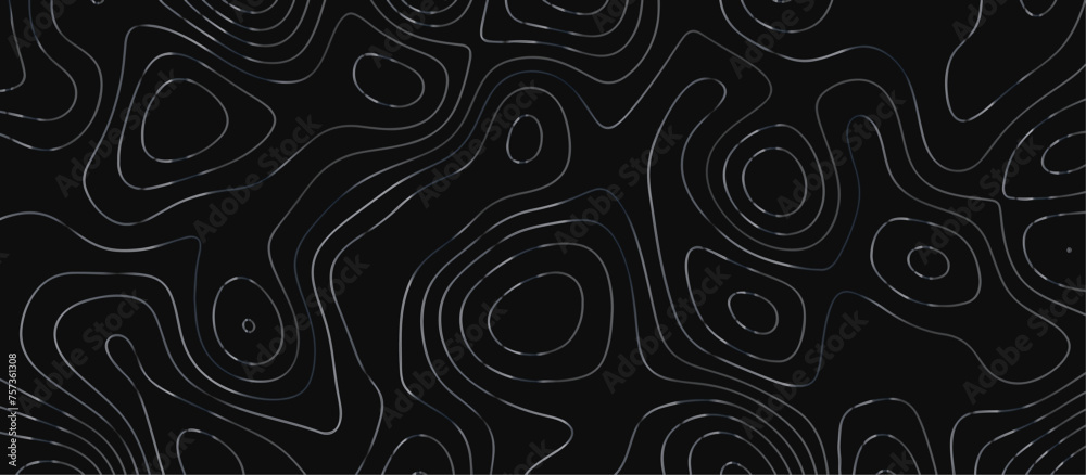 Abstract outline topographic contour map background. Dark texture background for your perfect interior. Old paper texture design .geographical map Imitation.	