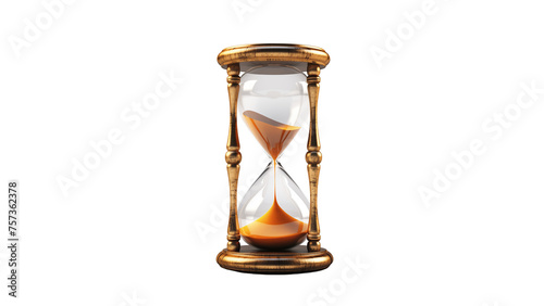 Retro hourglass cutout. Isolated classic hour glass on transparent background