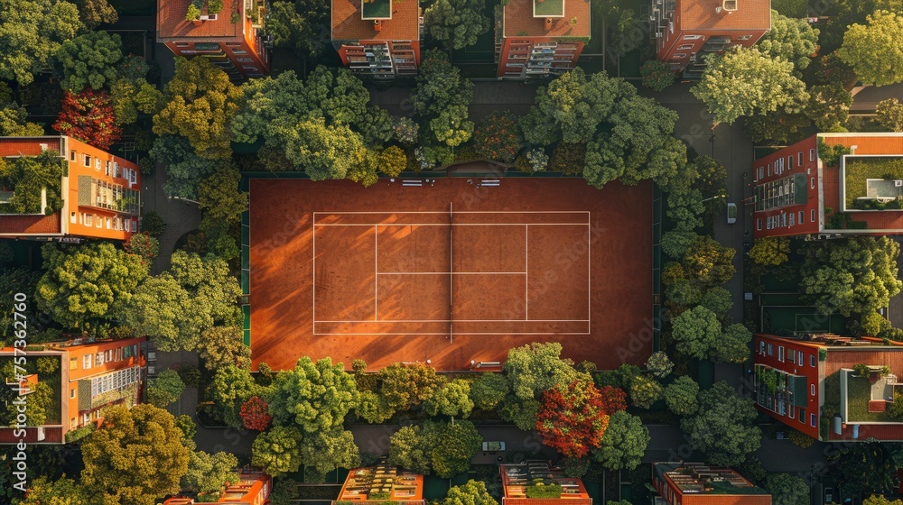 Zenithal Aerial View Paddle Tennis Court, Background HD, Illustrations ...