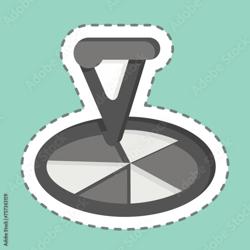 Sticker line cut Pizza. related to Breakfast symbol. simple design editable. simple illustration photo