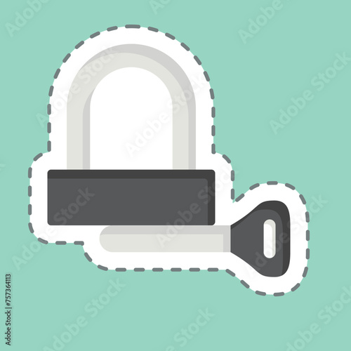 Sticker line cut Padlock related to Bicycle symbol. simple design editable. simple illustration