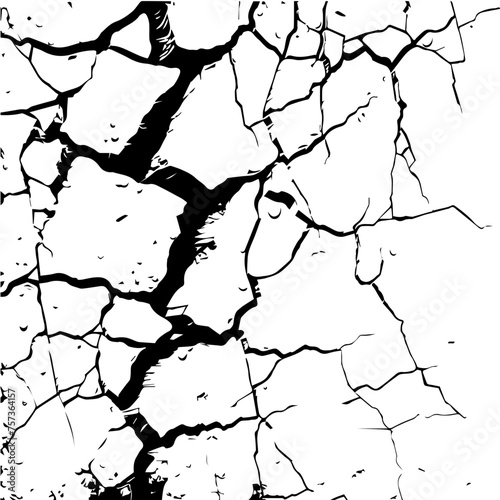 Black Cracked Wall Texture Vector