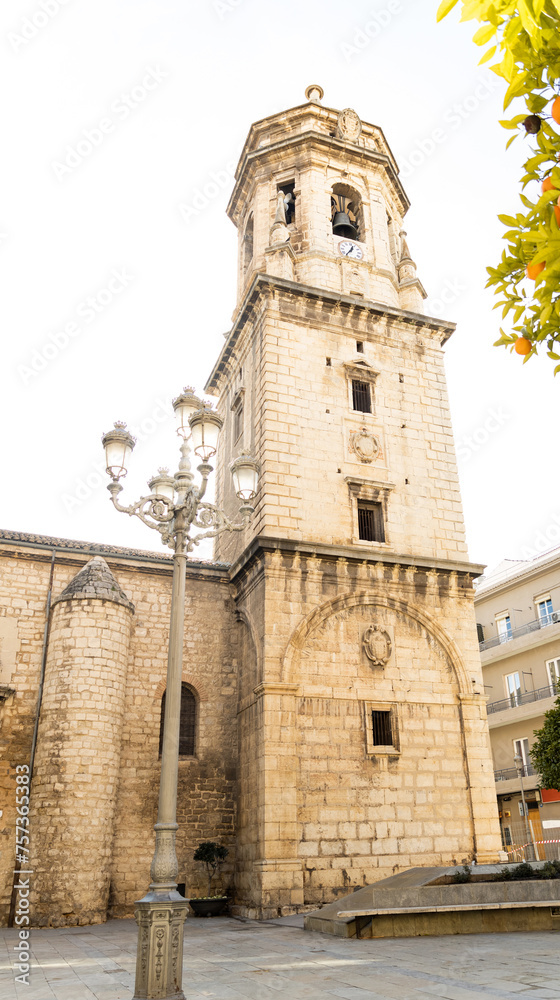 Vertical photograph of the minor basilica of the Sacred Parish Church of San Ildefonso in Jaén.Jaen interior paradise.Places to visit in Jaen capital.
