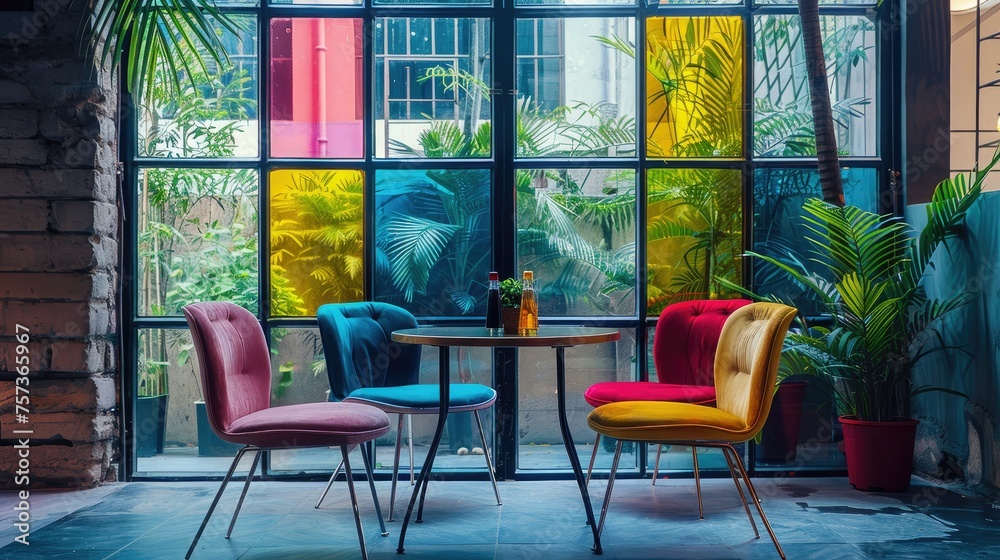 Vibrant Interior: A Colorful Composition