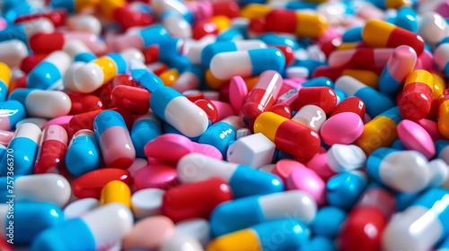 A colorful pile of medicine pills.
