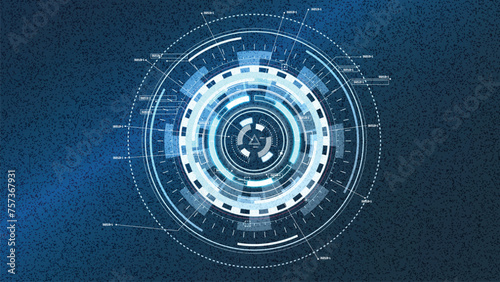 Vector editable, Sci-fi Futuristic UI FUI abstract circular element design, GUI design, Circular Machine elements