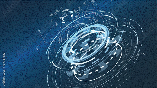Vector editable, Sci-fi Futuristic UI FUI abstract circular element design, GUI design, Circular Machine elements