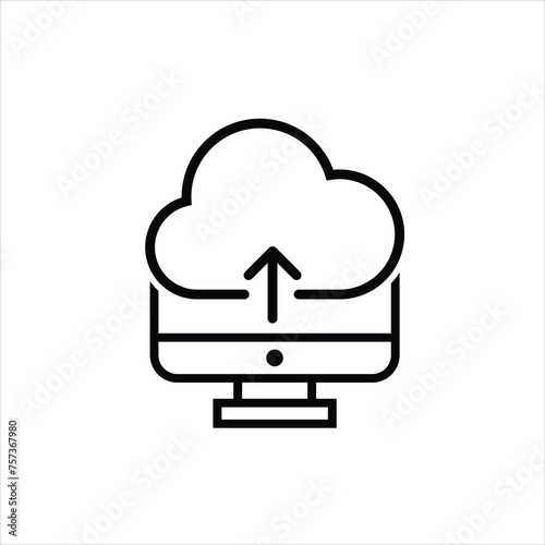 Upload to cloud flat icon for apps and websites
