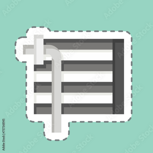 Sticker line cut AC Evaporator. related to Car Maintenance symbol. simple design editable. simple illustration