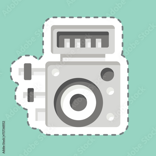 Sticker line cut ABS Control Module. related to Car Maintenance symbol. simple design editable. simple illustration photo