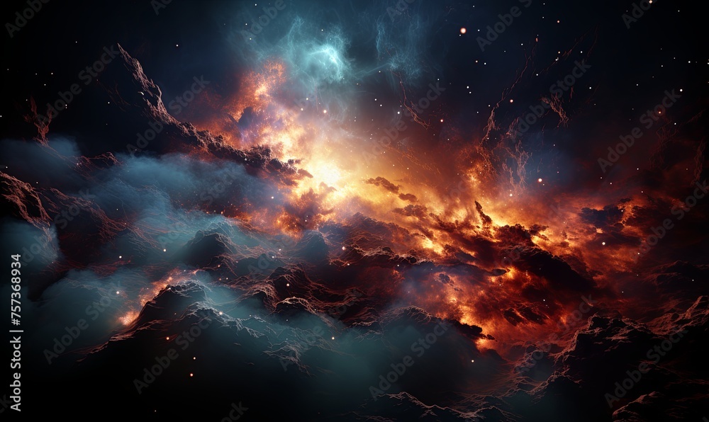 Colorful Sky With Clouds and Stars