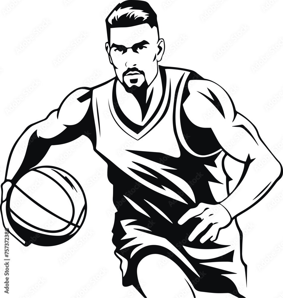 Basketball player Art illustration, Basketball player Vector silhouette