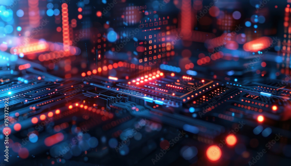 Dynamic image of intertwined digital circuits with prominent blue highlights suggesting high-speed data transfer Dynamic image of intertwined digital circuits with prominent blue highlights suggesting high-speed data transfer
