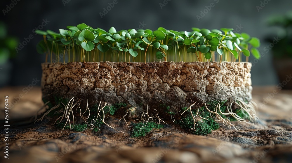 Plant with roots in cross section Stock Illustration | Adobe Stock