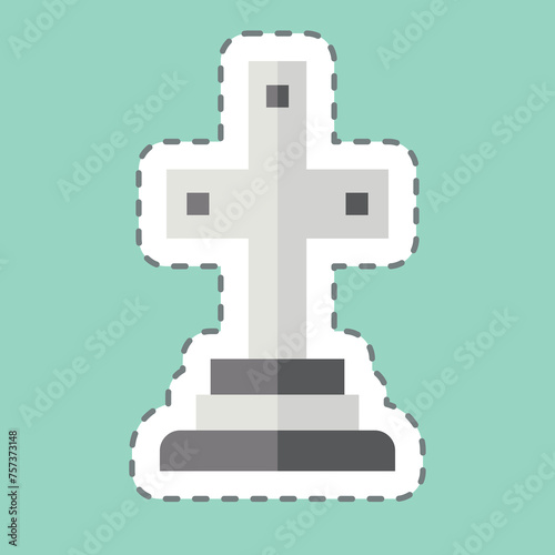 Sticker line cut Catacomb. related to France symbol. simple design editable. simple illustration