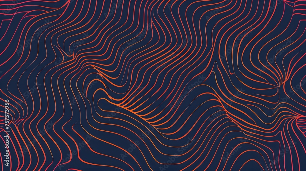 abstract contour topographic backdrop, crimson contour pattern on dark surface