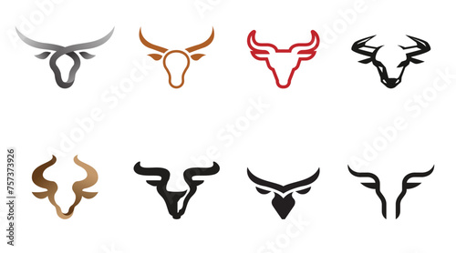 creative buffalo cow ox bull head collection vector design inspiration	