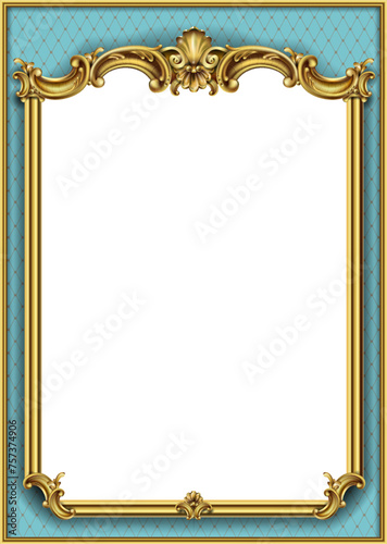 Frame postcard cover gold baroque rococo