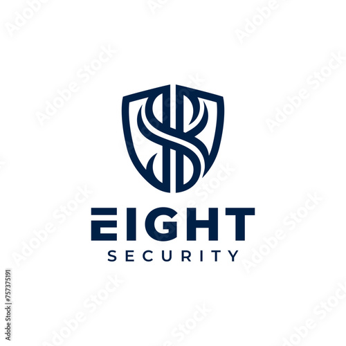 Eight Security logo design, vector and illustration